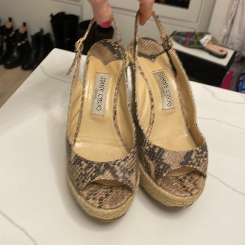 Jimmy Choo Python Print Wedges - image 1